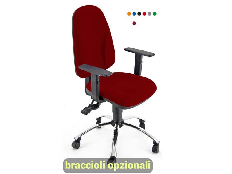 Sedia operativa girevole Unisit Team TMSYC Eco smart – schiuma sagomata – rivestimento Eco rosso – TMSYC/ER