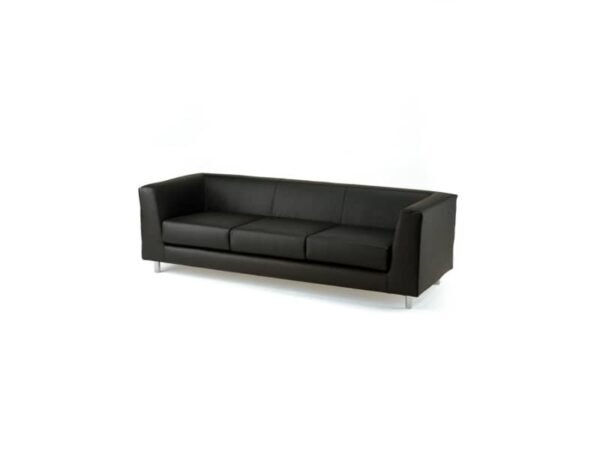 Divano attesa a 3 posti Unisit Quad QD3 schienale fisso - rivestimento tessuto ignifugo nero - QD3/IN