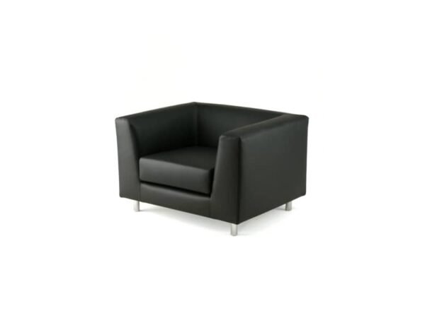 Divano attesa a 1 posto Unisit Quad QD1 schienale fisso - rivestimento tessuto ignifugo nero - QD1/IN