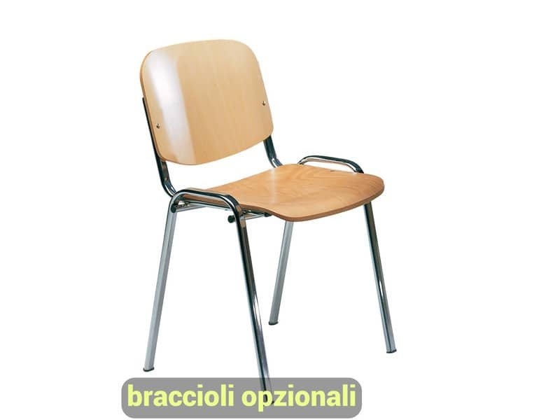 Sedia visitatore a 4 gambe Unisit Dado D5L in legno – struttura in acciaio conf. 2 pezzi – D5CL/2
