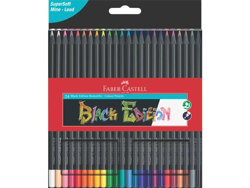 Astuccio Faber-Castell matite colorate Black Edition – conf. 24 pz – colori assortiti – 116424