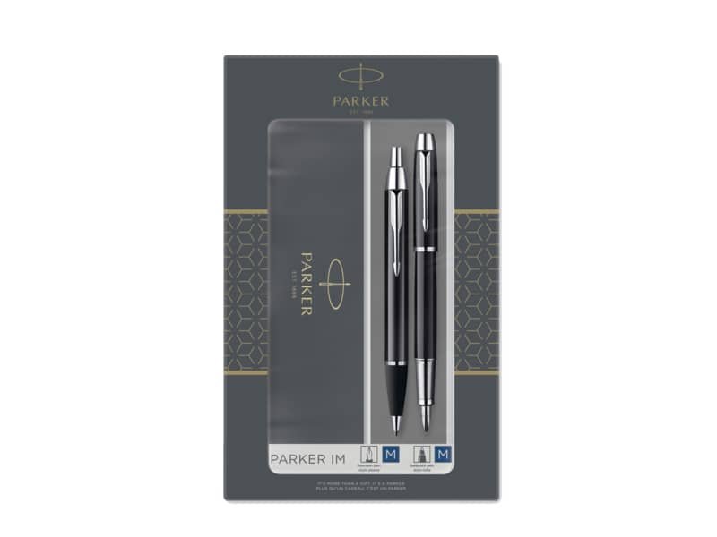 Gift set Duo Parker – Penna a sfera IM Black CT + Stilografica M nero/argento 2093215