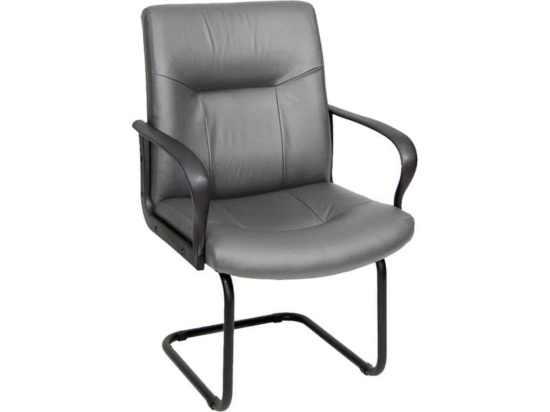 Sedia visitatore direzionale Unisit Eridanus ERV Eco Smart su slitta – rivestimento ecopelle grigio – ERV/KG