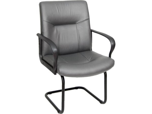 Sedia visitatore direzionale Unisit Eridanus ERV Eco Smart su slitta - rivestimento pelle grigio - ERV/PT