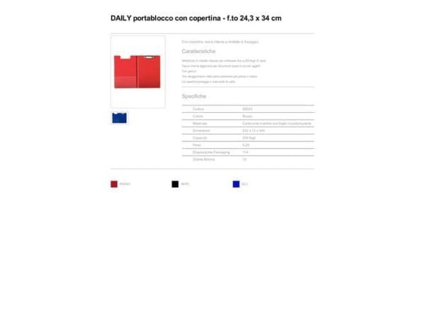 Portablocco con clip Esselte DAILY cartoncino/polipropilene 24,3x34 cm rosso - 56043