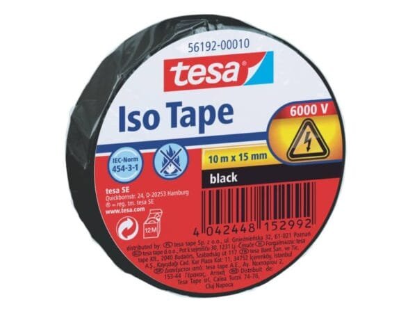 Nastro isolante tesa autoestinguente 15 mm x 10 m nero 56192-00010-22