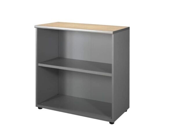 Mobile basso a giorno Frensy Spirit 1 ripiano doppia larghezza 90x45x90 cm top rovere - struttura grigia - USPRM99