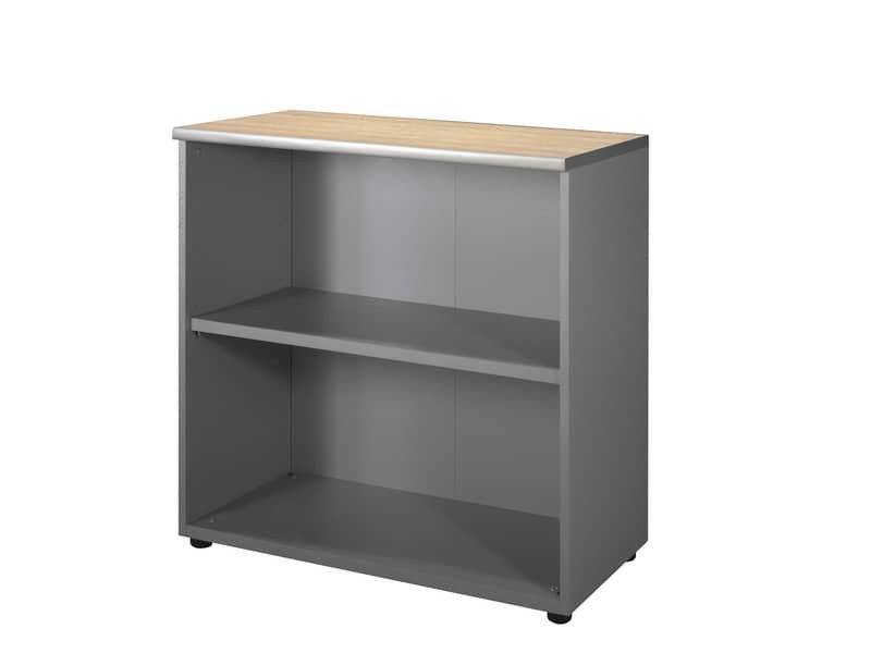 Mobile basso a giorno Frensy Spirit 1 ripiano doppia larghezza 90x45x90 cm top rovere – struttura grigia – USPRM99