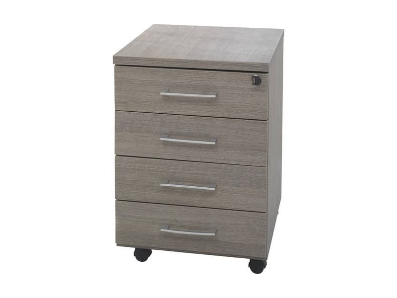 Cassettiera con 4 cassetti Frensy Larix 44x52x63 cm rovere grigio ULAGC4C