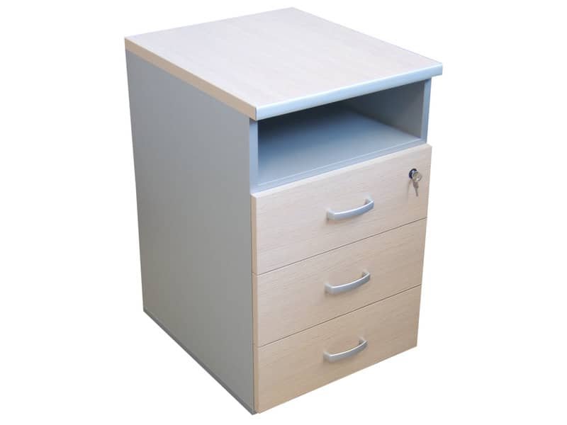 Cassettiera 3 cassetti + vano Frensy EMOTION 44x55x72 cm rovere/grigio UEMC3V