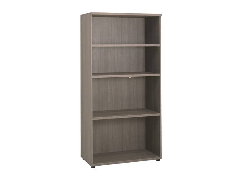 Mobile alto a giorno Frensy Larix 3 ripiani doppia larghezza 90x45x180 cm rovere grigio – ULAGM18