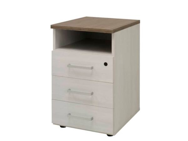 Cassettiera fissa 3 cassetti + vano Frensy Florence 52x44,5x72 cm top olmo - struttura frassino chiaro UFLC3CVANO