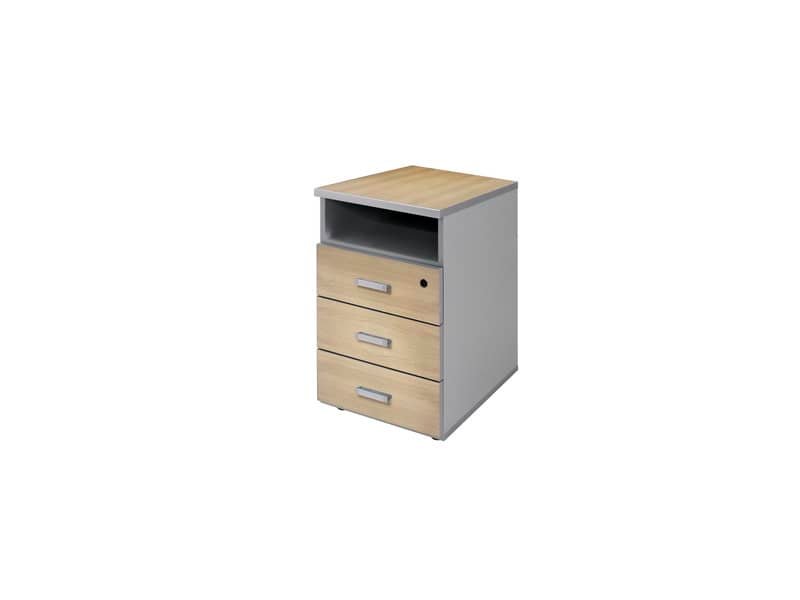 Cassettiera 3 cassetti + vano Frensy Spirit 44x52x72 cm rovere USPRC3C