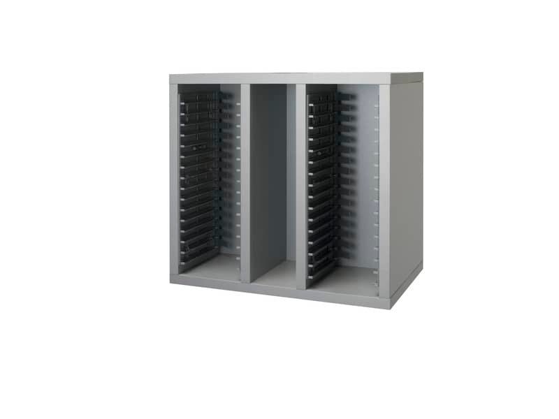 Cassetta Porta CD Frensy Spirit 42x27x39 cm top rovere – struttura argento – USPRCPCD