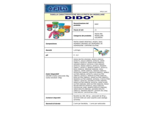 Pasta per giocare DIDO' Tris barattoli 220 g arancione/verde/magenta 390461