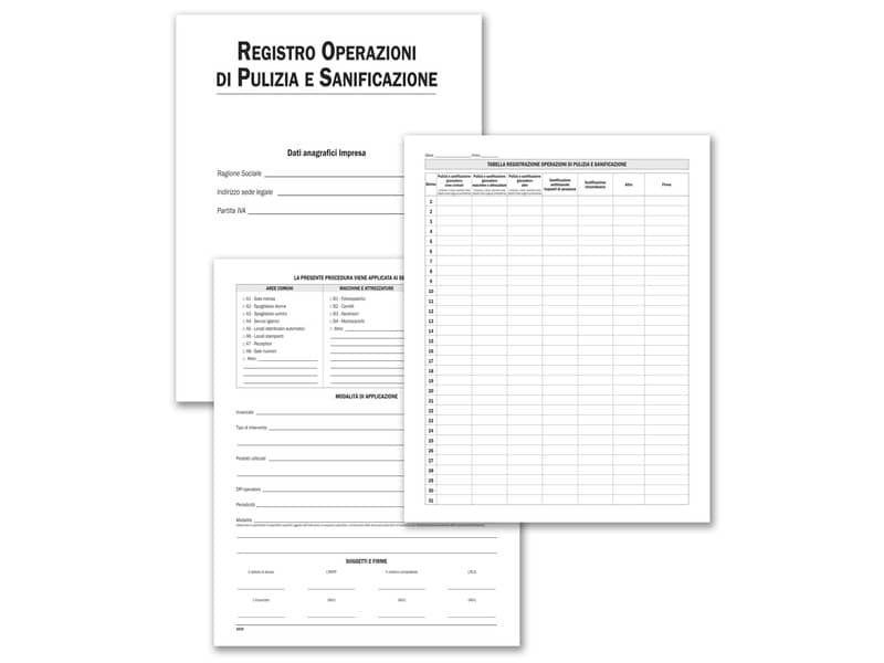 Registro operazioni di pulizia e sanificazione Data Ufficio – 28 pagine – 31×24,5 cm DU321900100