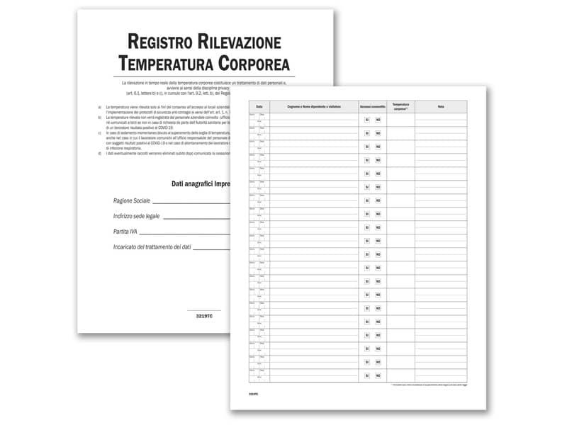 Registro operazioni per la rilevazione della temperatura corporea Data Ufficio 24 pagine 31×24,5 cm – DU3219TC100