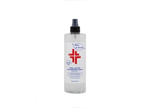 Spray igienizzante superfici (alcol 70%) 400 ml - Active linea Bosco di Rivalta - flacone trasparente - BOS026