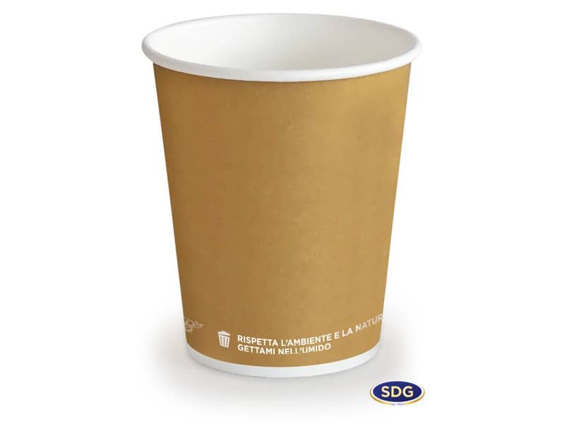 Bicchiere 8oz (240ml) Avana in cartoncino Bio Scatolificio del Garda Avana – Conf. 50 pezzi – 317-65-S