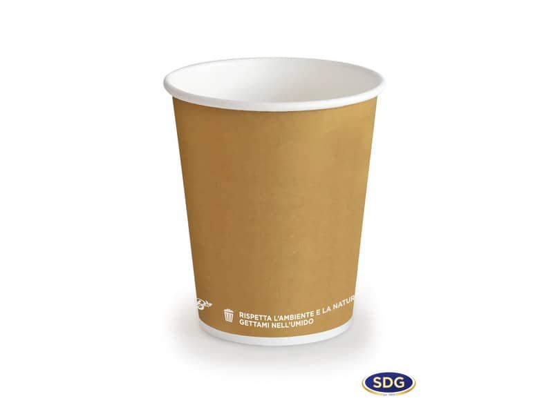 Bicchiere 3oz (85ml) Avana in cartoncino Bio Scatolificio del Garda Avana Conf. 50 pezzi – 300-65-S