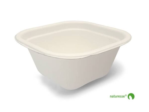 Vaschetta quadrata in polpa di cellulosa 340 ml Scatolificio del Garda Bianco - Conf. 125 pz - 3453