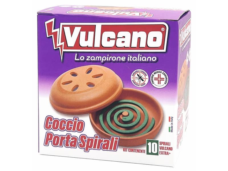 Insetticida zampirone per esterni Vulcano conf. 10 spirali + supporto in coccio – 18206