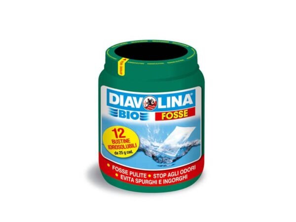 Attivatore fosse biologiche Diavolina Bio 12 bustine idrosolubili da 25 grammi 16020