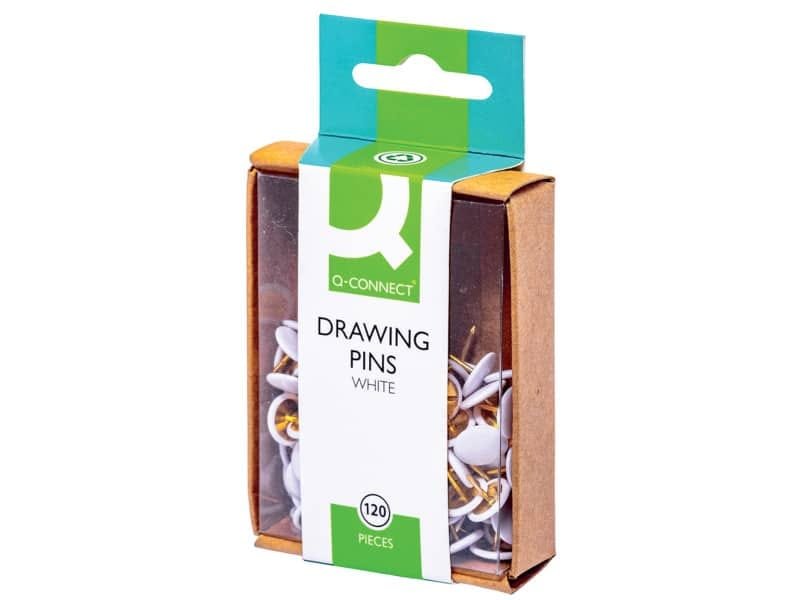 Puntine da disegno Q-Connect diametro testa 9 mm bianco conf. da 120 – KF02019