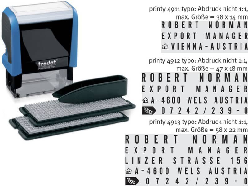 Timbro componibile TRODAT Printy Typo 58×22 mm nero 43146