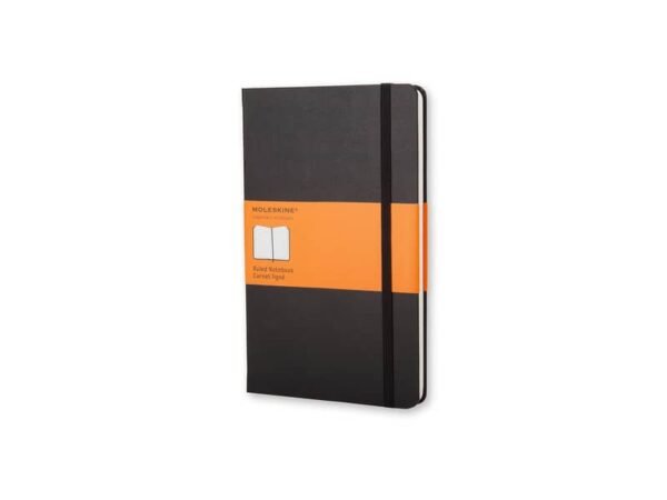 Taccuino a righe large 13x21 cm copertina rigida Moleskine nero QP060