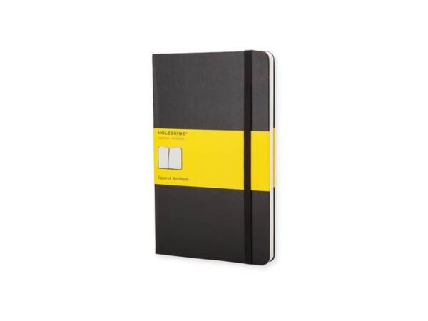 Taccuino a quadretti large 13x21 cm copertina rigida Moleskine nero QP061