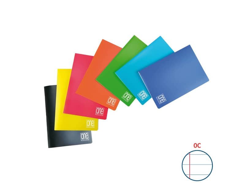 Quaderno punto metallico A4 Maxi One Color PM PPL rigatura C con margini colori assortiti – 80 gr – 20ff+1 – 5574