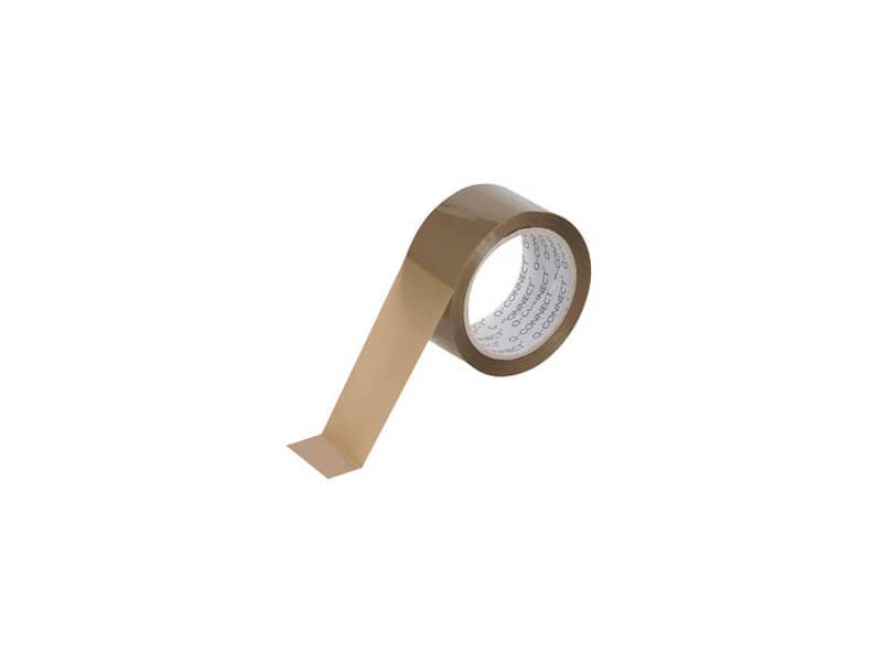 Nastro adesivo da imballo Q-Connect 50 mm x 66 m Avana – svolgimento silenzioso – conf. 6 pezzi – KF04381