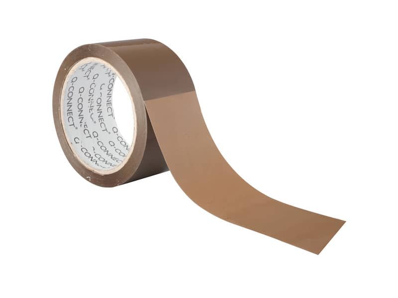 Nastro adesivo da imballo Q-Connect 50 mm x 66 m Avana – svolgimento rumoroso – conf. 6 pezzi – KF27010