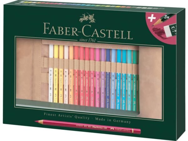 Matite colorate permanenti Faber Castell Polychromos mina 3,8 mm rollset colori assortiti - conf. 30 pezzi - 110030