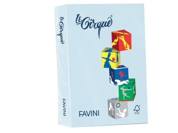 Carta colorata FAVINI LE CIRQUE per tutte le tecnologie di stampa 80 g/mý A4 celeste 101  500 fogli - A71T504