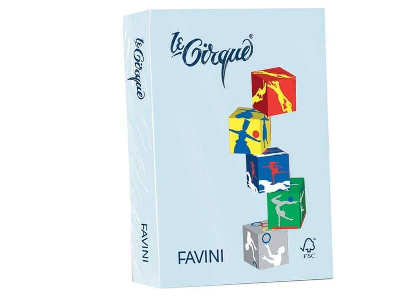 Carta colorata FAVINI LE CIRQUE per tutte le tecnologie di stampa 80 g/mý A4 celeste 101  500 fogli – A71T504