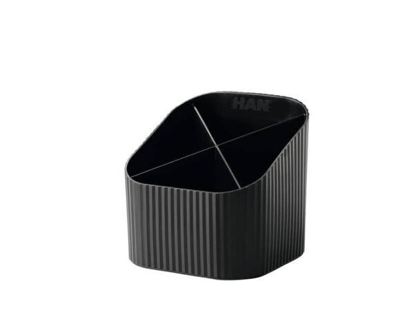EC - Portapenne HAN Re-X-LOOP in PPL 4 scomparti 111x111x105 mm nero 17238-913