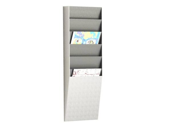 Portadocumenti e riviste a muro Paperflow 6 scomparti A4 23,6x8,3x71,2 cm grigio chiaro - K500004