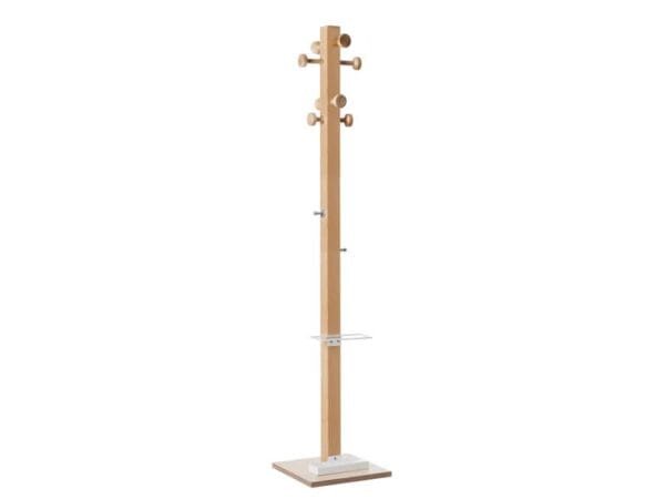 Appendiabiti da terra in legno Paperflow 8 ganci Wood Range Modello C  35x35x178 cm bianchi - K700010