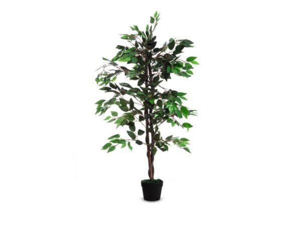 Pianta artificiale albero di fico Paperflow poliestere verde tronco in legno - h. 120 cm - K700136