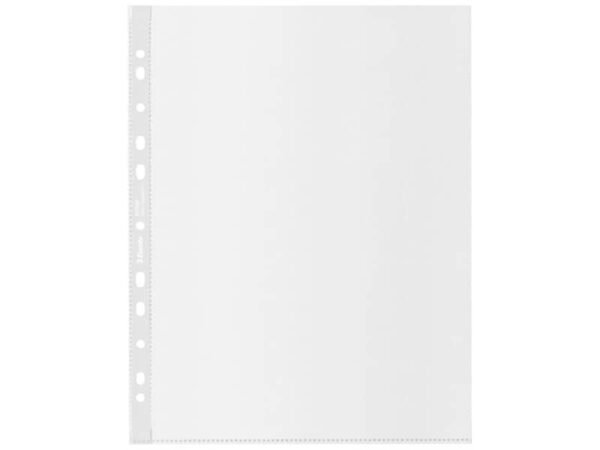 Buste a perforazione universale Esselte De Luxe f.to 22x30 cm 100% riciclate trasparenti - conf. 50 pezzi - 627504