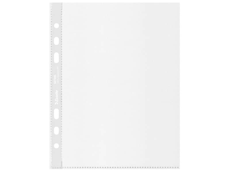 Buste a perforazione universale Esselte Office f.to A5 100% riciclate trasparenti – conf. 100 pezzi – 627495