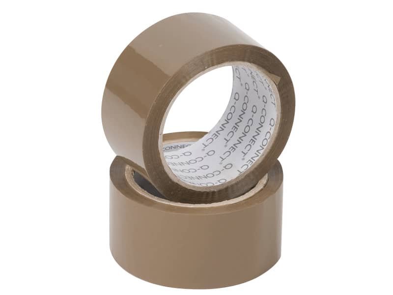 Nastro adesivo da imballo Q-Connect 50 mm x 100 m Avana – svolgimento silenzioso – conf. 6 pezzi – KF15161