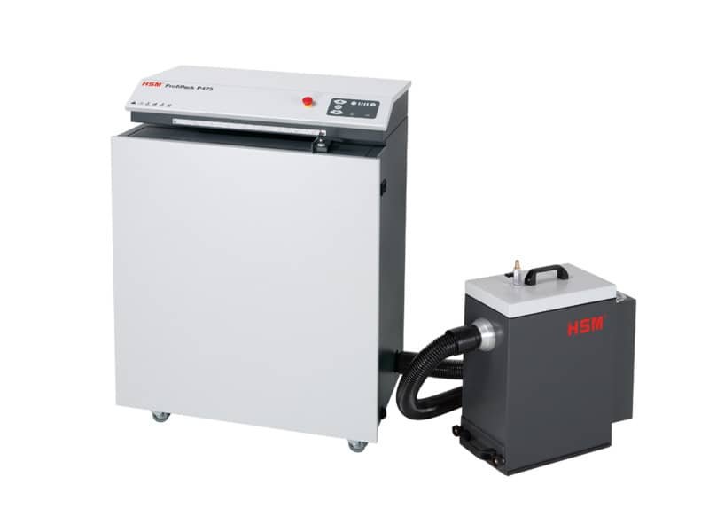 Macchina perfora cartoni HSM Profipack P425 con adattatore per depolverizzatore 220 V – grigio chiaro/ferro – 1531054