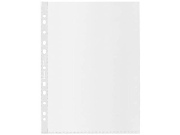 Buste a perforazione universale Esselte De Luxe f.to A4 100% riciclate trasparenti - conf. 50 pezzi - 627501