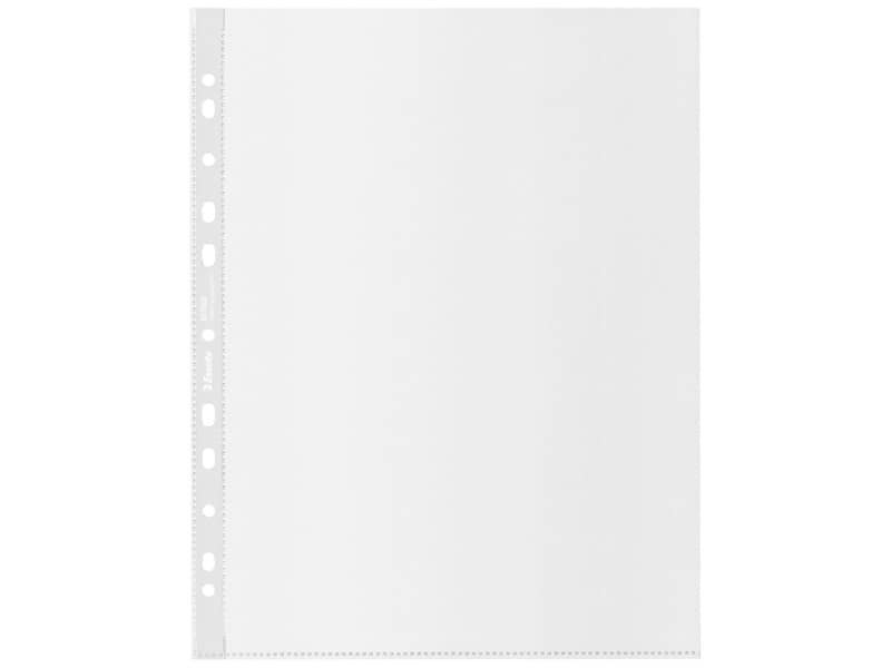 Buste a perforazione universale Esselte Office f.to 22×30 cm 100% riciclate trasparenti – conf. 50 pezzi – 627502