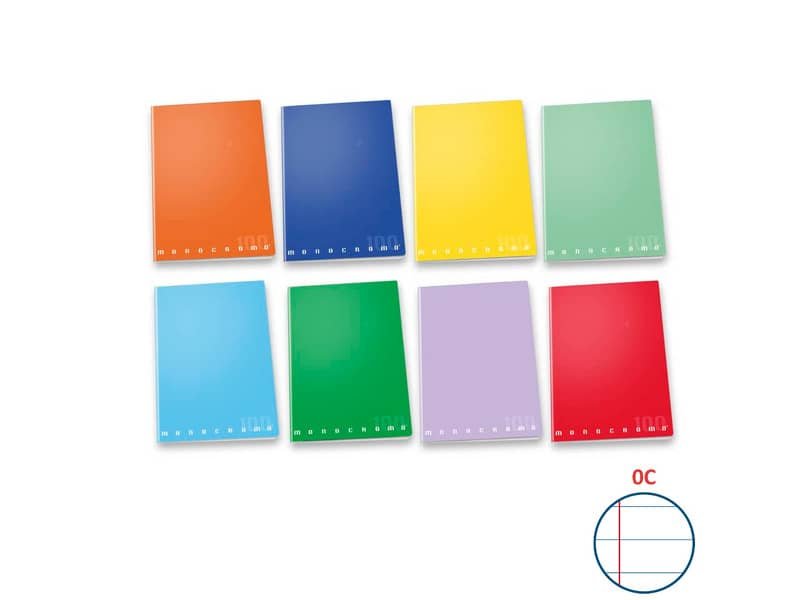 Maxi quaderno Pigna Monocromo A4 righe 0C – 38 ff – carta 100g/m2 – copertina colori assortiti – 02298880C