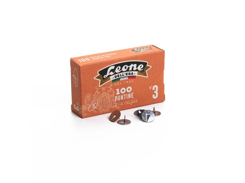Puntine da disegno in acciaio Leone Nø 3 diametro testa 11,5 mm – scatola di cartone da 100 pezzi – PL3