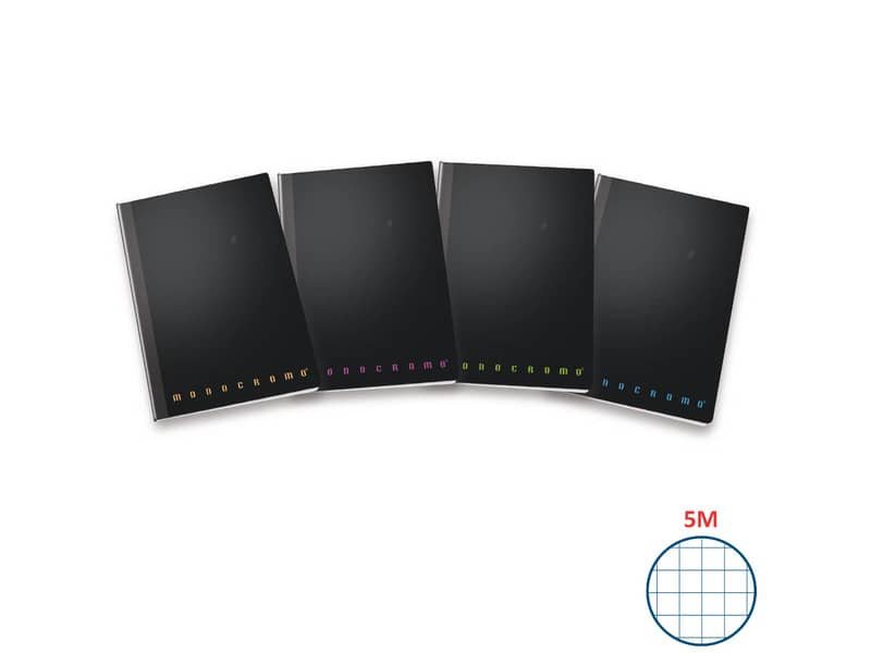 Quaderno a quadretti Pigna Maxi filo singer 5M – 62 ff – cover pp assortiti – 80 gr. A4 – Conf. 5 pezzi 02312185M